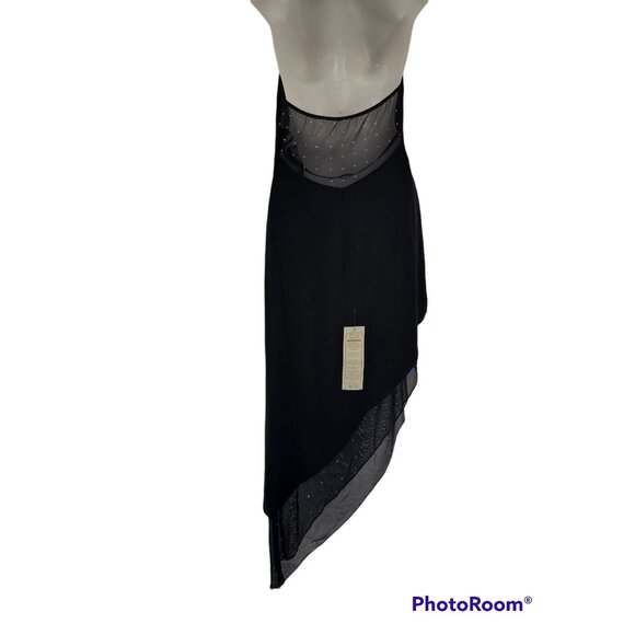 Cache Women's Black Taffeta Halter Asymmetric Hem Cocktail Dress Size Medium NWT - Picture 3 of 10